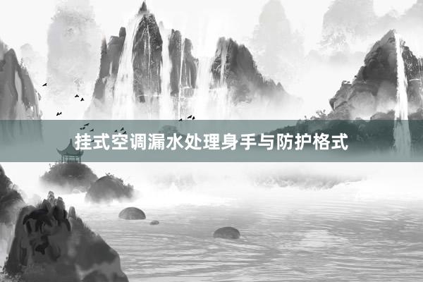 挂式空调漏水处理身手与防护格式